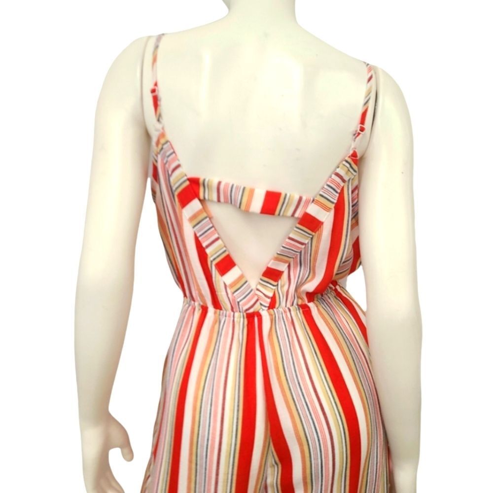 Flying Tomato Red Striped Romper Womens size Large - Picture 6 of 8